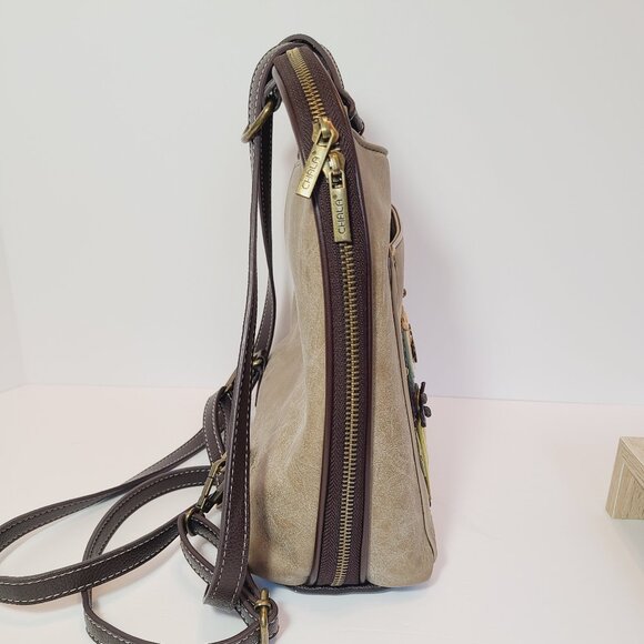 Chala Owl Convertible Backpack Tote – Earth Tones with Whimsical Charm - Picture 9 of 16